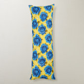 Coussins Longs Roses bleues 3d (Dos (Vertical))