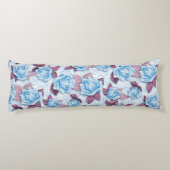 Coussins Longs Roses bleus. Modèle floral (Dos)