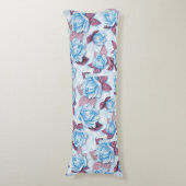 Coussins Longs Roses bleus. Modèle floral (Devant (Vertical))