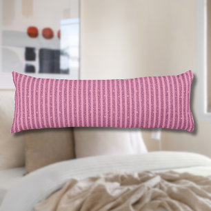 Coussins Longs Roses Poudrés Pailletés Bandes Verticales Élégante