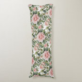 Coussins Longs Roses roses et Feuilles d'âge classiques (Devant (Vertical))