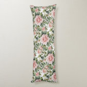 Coussins Longs Roses roses et Feuilles d'âge classiques (Dos (Vertical))