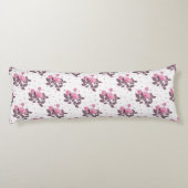 Coussins Longs Roses roses et violets poussiéreux. (Dos)