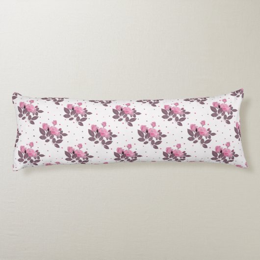 Coussins Longs Roses roses et violets poussiéreux. (Dos)