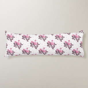 Coussins Longs Roses roses et violets poussiéreux.