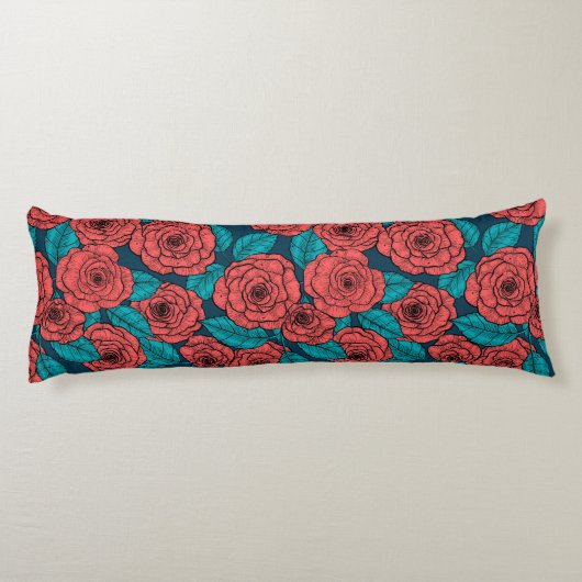 Coussins Longs Roses rouges (Dos)