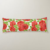 Coussins Longs Roses rouges aquarelle transparente motif (Dos)