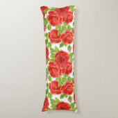 Coussins Longs Roses rouges aquarelle transparente motif (Devant (Vertical))