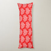 Coussins Longs Rouge Abstrait n Blancs Valentine Coeur (Dos (Vertical))