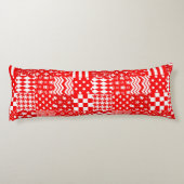 Coussins Longs Rouge blanc Mixte Motif Patchwork Design (Dos)