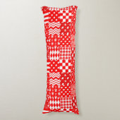 Coussins Longs Rouge blanc Mixte Motif Patchwork Design (Devant (Vertical))