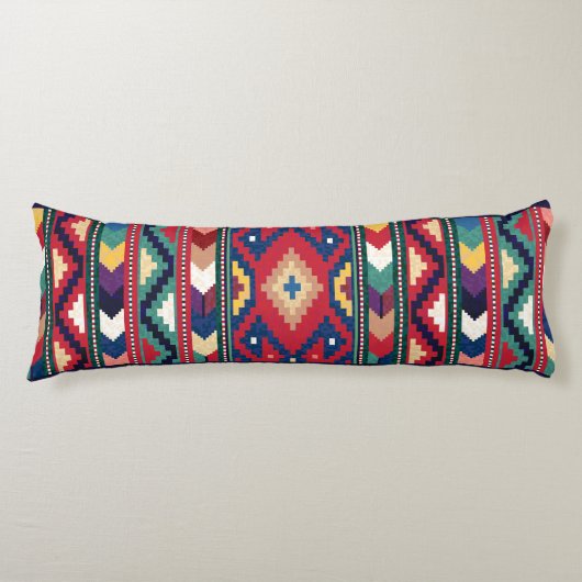 Coussins Longs Rouge Bleu Vert Jaune Blanc Oriental Kilim Rug (Devant)