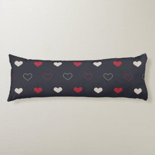 Coussins Longs Rouge & cœur sombre Motif sans couture Mignon Mini