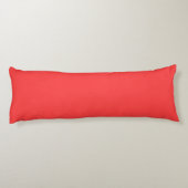 Coussins Longs Rouge Corail Uni, Monogramme avec Ruban Bleu Marin (Dos)