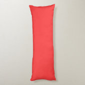 Coussins Longs Rouge Corail Uni, Monogramme avec Ruban Bleu Marin (Dos (Vertical))