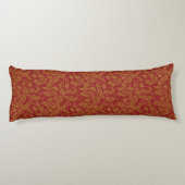 Coussins Longs Rouge et motif floral d'or (Dos)