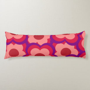 Coussins Longs Rouge Fantaisiste & Floral Rose Rétro, Audacieux P