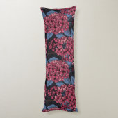 Coussins Longs Rouge lilas sur bleu foncé (Dos (Vertical))