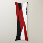 Coussins Longs Rouge noir et blanc abstrait (Devant (Vertical))