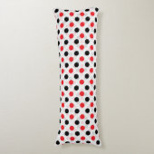 Coussins Longs Rouge noir Pois Textile Motif Design (Devant (Vertical))