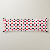 Coussins Longs Rouge noir Pois Textile Motif Design (Devant)