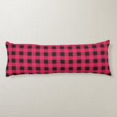 Coussins Longs Rouge Noir Rustique Buffalo Check Plaid Monogramme (Dos)