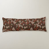 Coussins Longs Rouge rouillé et camouflage olive foncé abstrait (Dos)