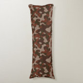 Coussins Longs Rouge rouillé et camouflage olive foncé abstrait (Devant (Vertical))