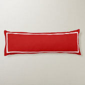 Coussins Longs Rouge uni avec finition blanche (Dos)