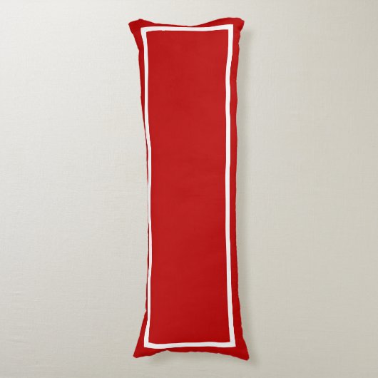 Coussins Longs Rouge uni avec finition blanche (Devant (Vertical))