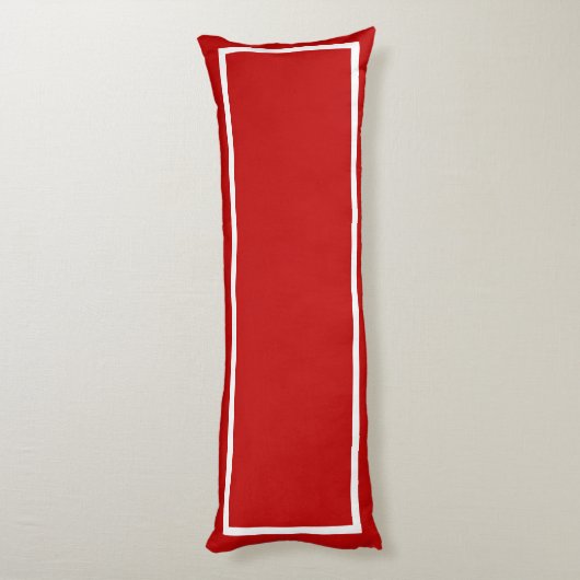 Coussins Longs Rouge uni avec finition blanche (Dos (Vertical))