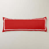 Coussins Longs Rouge uni avec finition blanche (Devant)