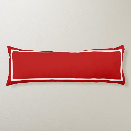 Coussins Longs Rouge uni avec finition blanche (Devant)