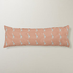Coussins Longs Rouille Red Safari Chevron avec Pop Art Giraffe