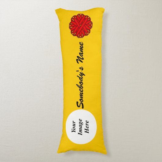 Coussins Longs Ruban à fleurs rouges Modèle par Kenneth Yoncich (Devant (Vertical))