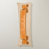 Coussins Longs Ruban Orange Bannière Citrouille Personnalisé Sur  (Devant (Vertical))