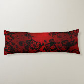 Coussins Longs Ruby red black stylish floral vibrant élégant (Dos)