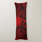 Coussins Longs Ruby red black stylish floral vibrant élégant (Dos (Vertical))