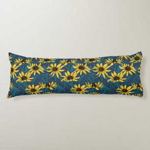 Coussins Longs Rudbekia jaune sur la marine