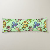 Coussins Longs Run 2023, Caricatures mignonnes autour de L Green (Dos)