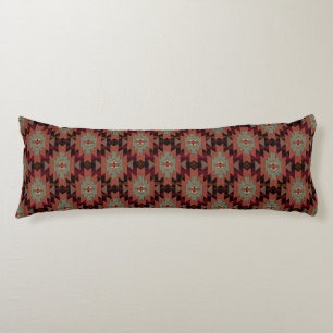 Coussins Longs Rust Brown Aqua et Black Southwestern Style