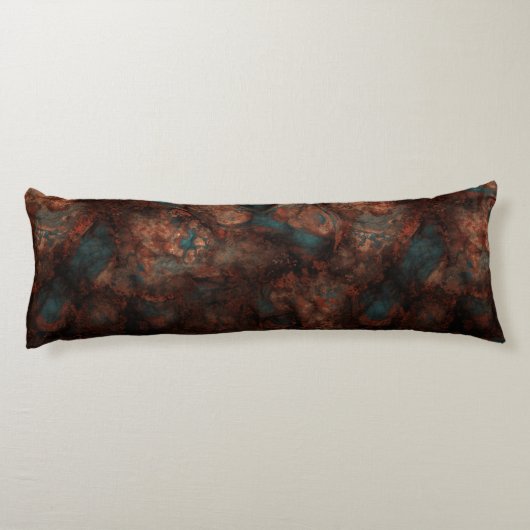 Coussins Longs Rust et Pierre Turquoise Abstrait (Dos)