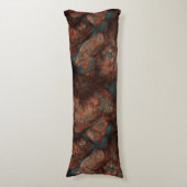 Coussins Longs Rust et Pierre Turquoise Abstrait (Devant (Vertical))