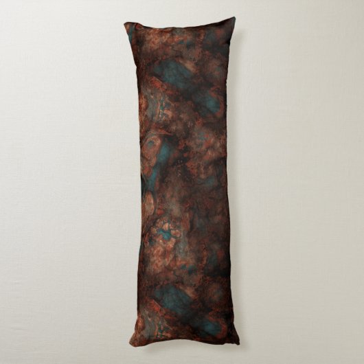 Coussins Longs Rust et Pierre Turquoise Abstrait (Dos (Vertical))