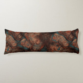 Coussins Longs Rust et Pierre Turquoise Abstrait