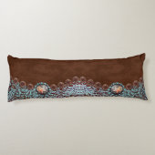 Coussins Longs Rustique brun turquoise de l'ouest motif (Dos)