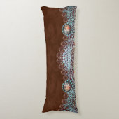 Coussins Longs Rustique brun turquoise de l'ouest motif (Devant (Vertical))