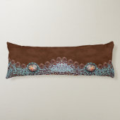 Coussins Longs Rustique brun turquoise de l'ouest motif (Devant)