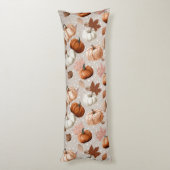 Coussins Longs Rustique Citrouilles d'automne et feuilles d'autom (Dos (Vertical))