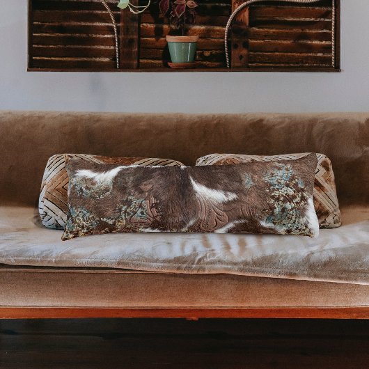 Coussins Longs Rustique Pays Occidental Cuir de vache